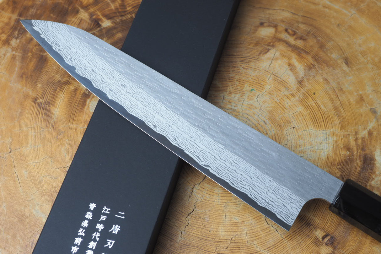 Nigara Hamono - VG XEOS Damascus Gyuto (Chef's Knife) with Ebony Handle 24cm