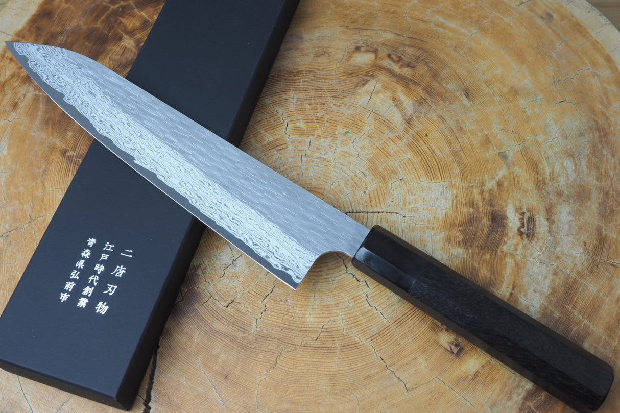 Nigara Hamono - VG XEOS Damascus Gyuto (Chef's Knife) with Ebony Handle 21cm
