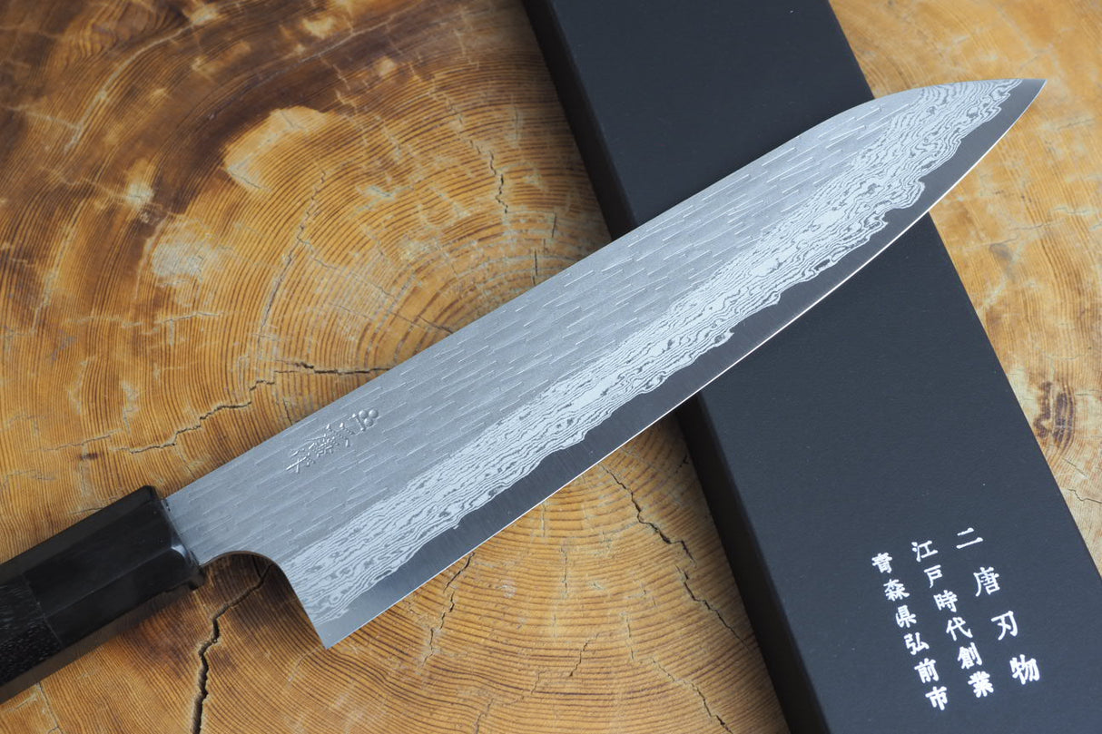Nigara Hamono - VG XEOS Damascus Gyuto (Chef's Knife) with Ebony Handle 21cm