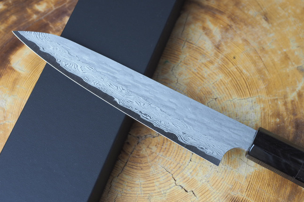 Nigara Hamono - VG XEOS Damascus Petty with Ebony Handle 15cm