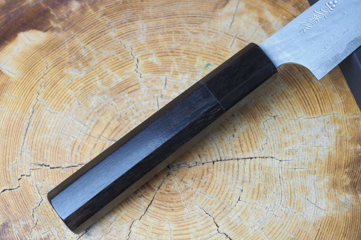 Nigara Hamono - VG XEOS Damascus Petty with Ebony Handle 15cm