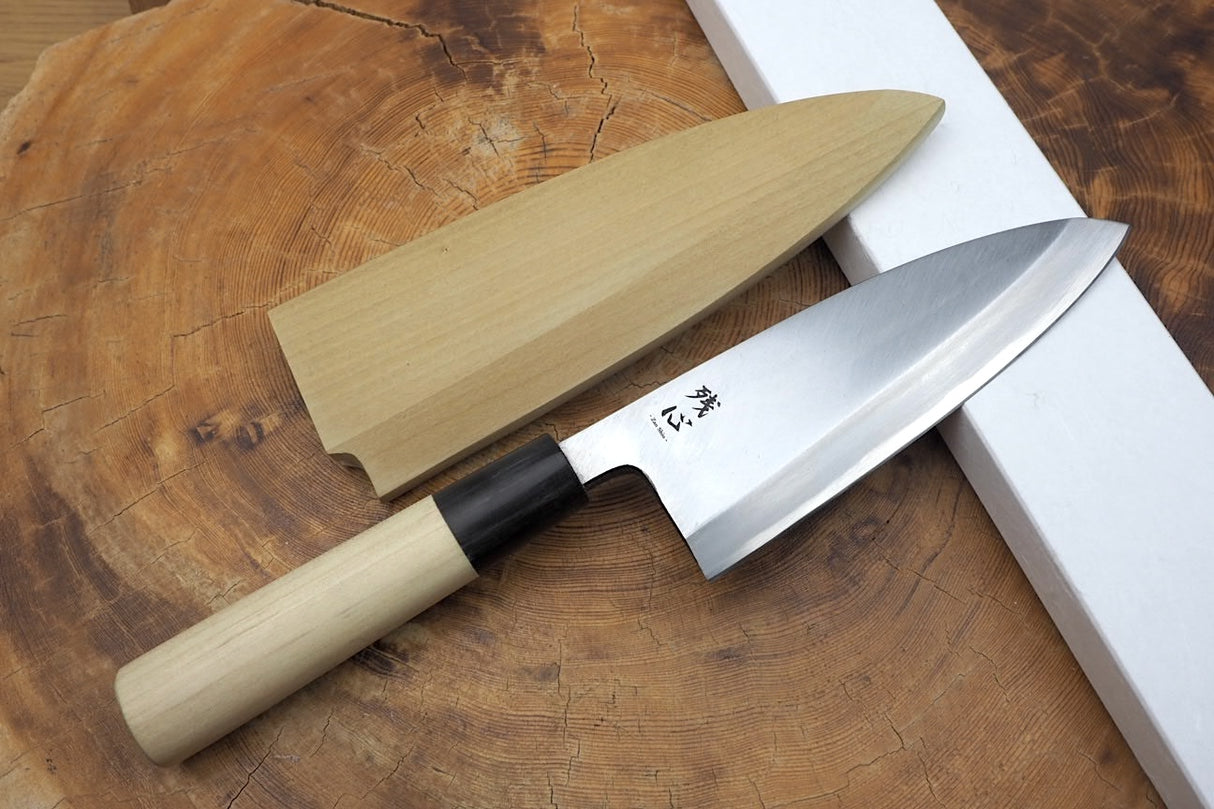 残心 Zan Shin White-2 Steel Deba Knife 13.5cm/15cm (including a wooden sheath)