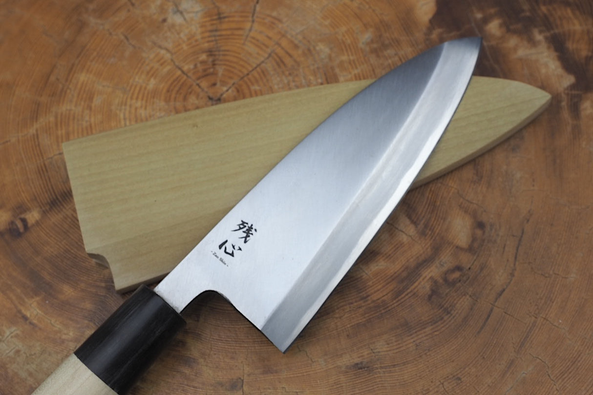 残心 Zan Shin White-2 Steel Deba Knife 13.5cm/15cm (including a wooden sheath)