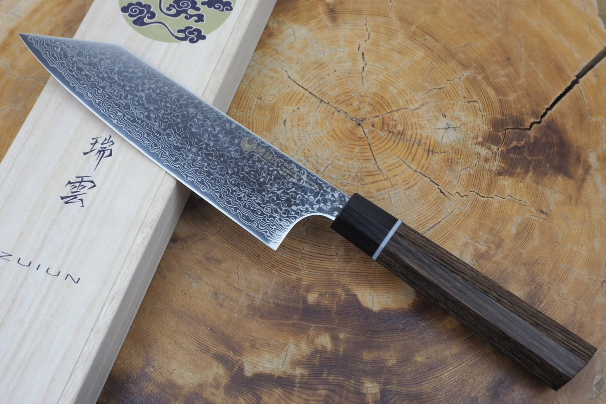 Seki Kanetsugu - Zuiun Santoku SG2 High Speed Powdered Steel Kiritsuke (K-tip) 18cm (custom sheath included)