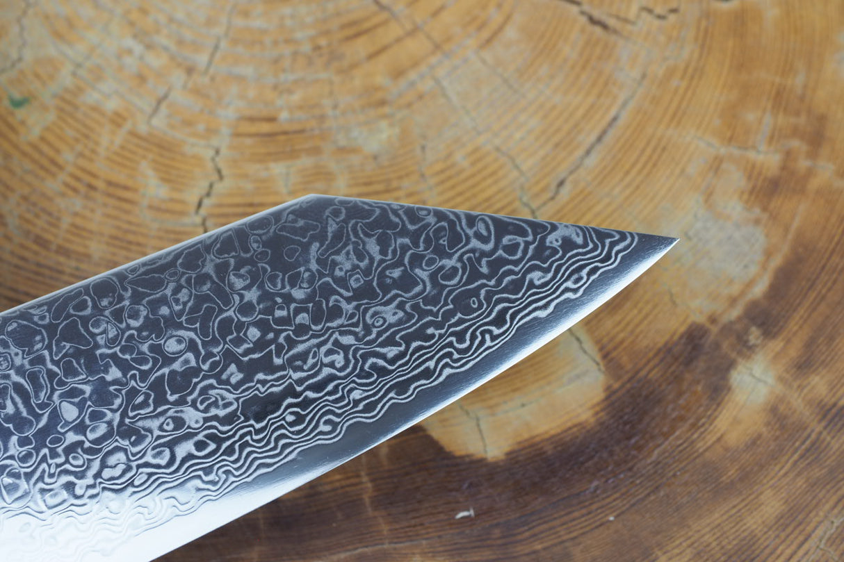 Seki Kanetsugu - Zuiun Santoku SG2 High Speed Powdered Steel Kiritsuke (K-tip) 18cm (custom sheath included)
