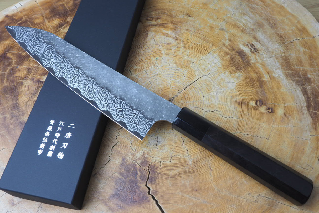 Nigara Hamono - SPG Strix Damascus Gyuto (Chef's Knife) 21cm/24cm with Ebony Handle