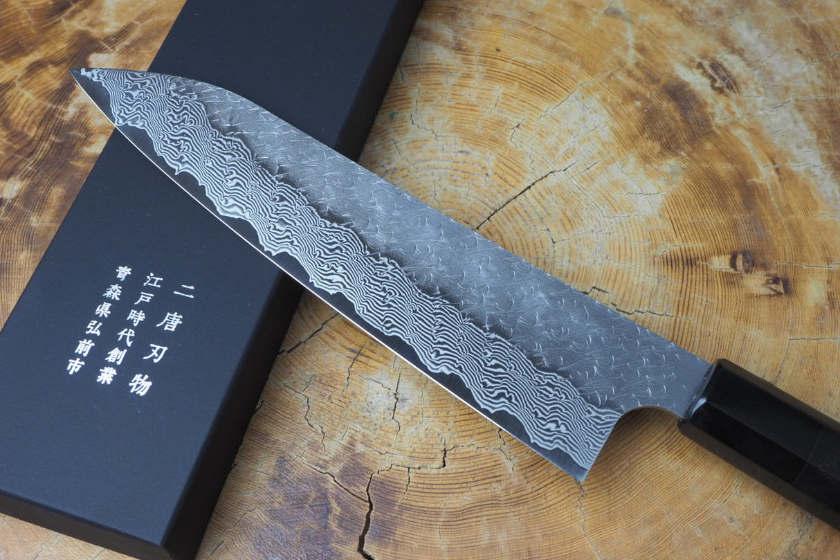 Nigara Hamono - SPG Strix Damascus Gyuto (Chef's Knife) 21cm/24cm with Ebony Handle