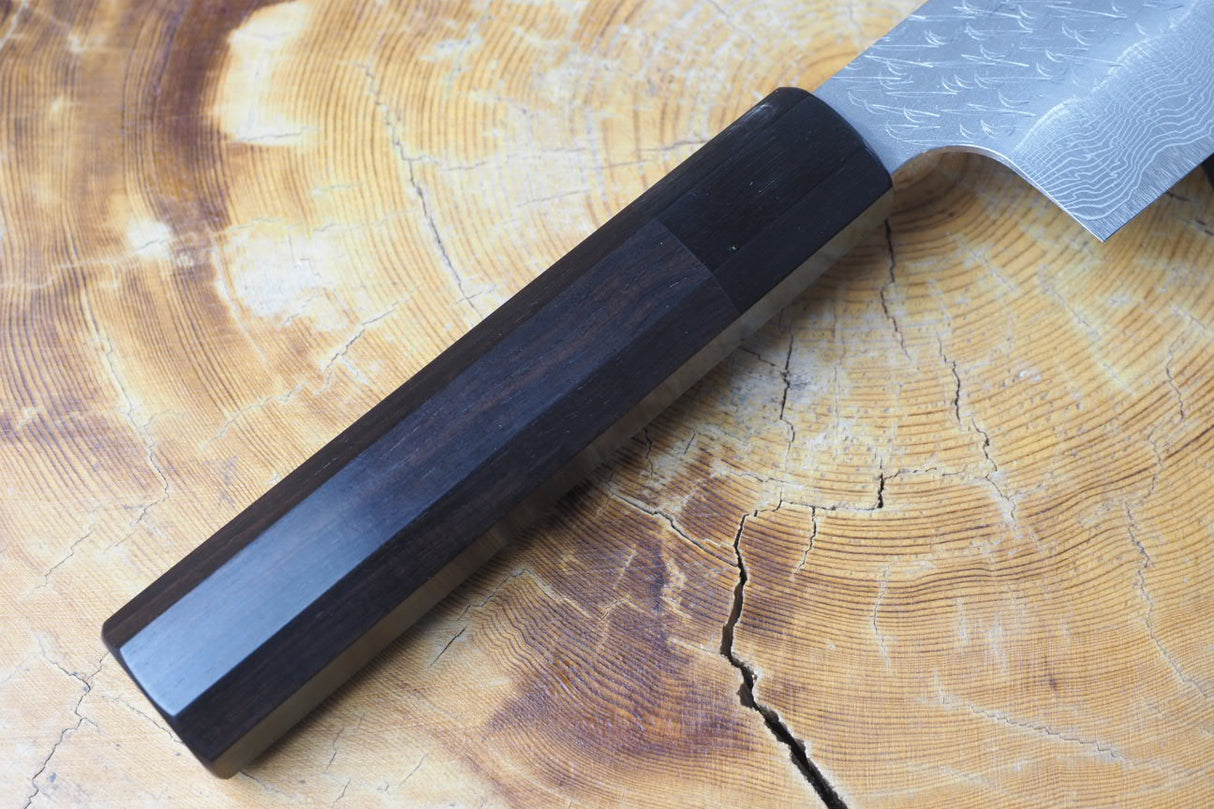 Nigara Hamono - SPG Strix Damascus Kiritsuke (K-tip) Nakiri with Ebony Handle 18cm