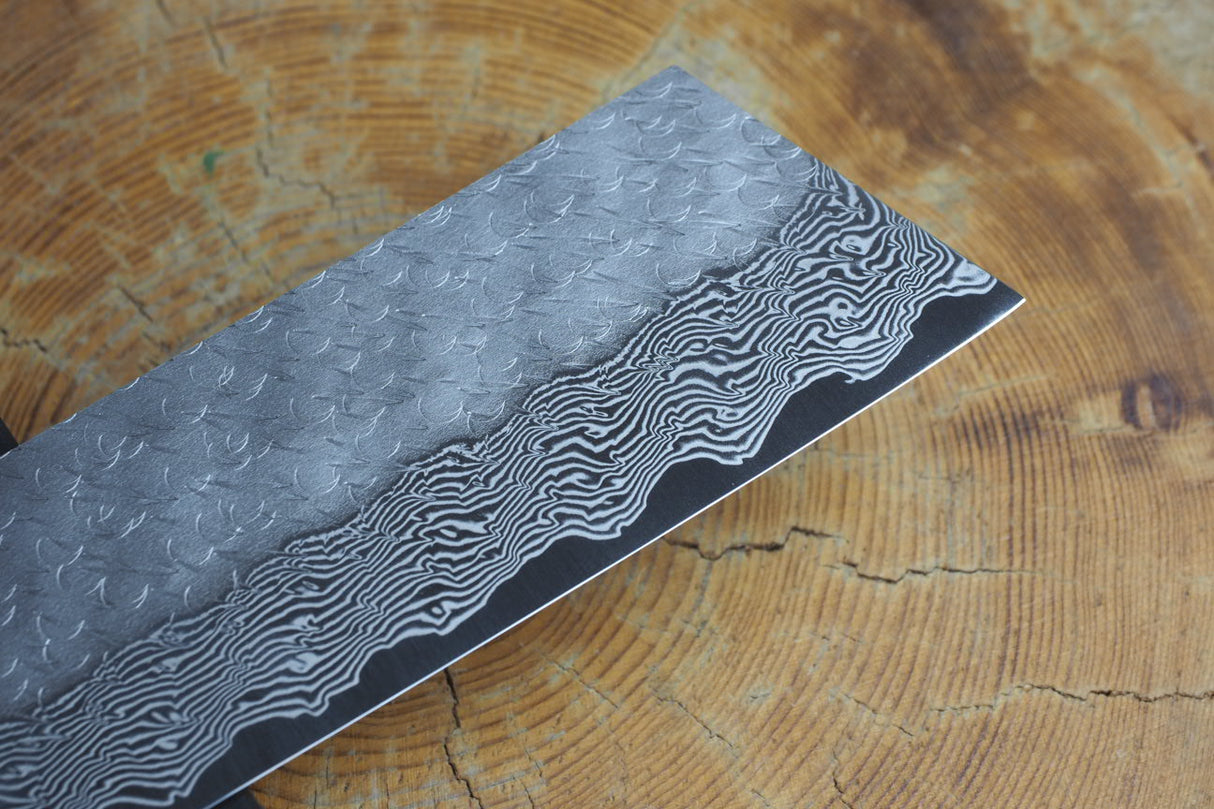 Nigara Hamono - SPG Strix Damascus Kiritsuke (K-tip) Nakiri with Ebony Handle 18cm