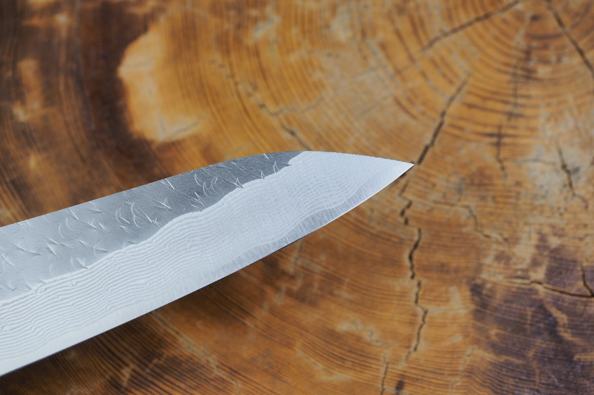 Nigara Hamono - SPG Strix Damascus Petty with Ebony Handle 13.5cm