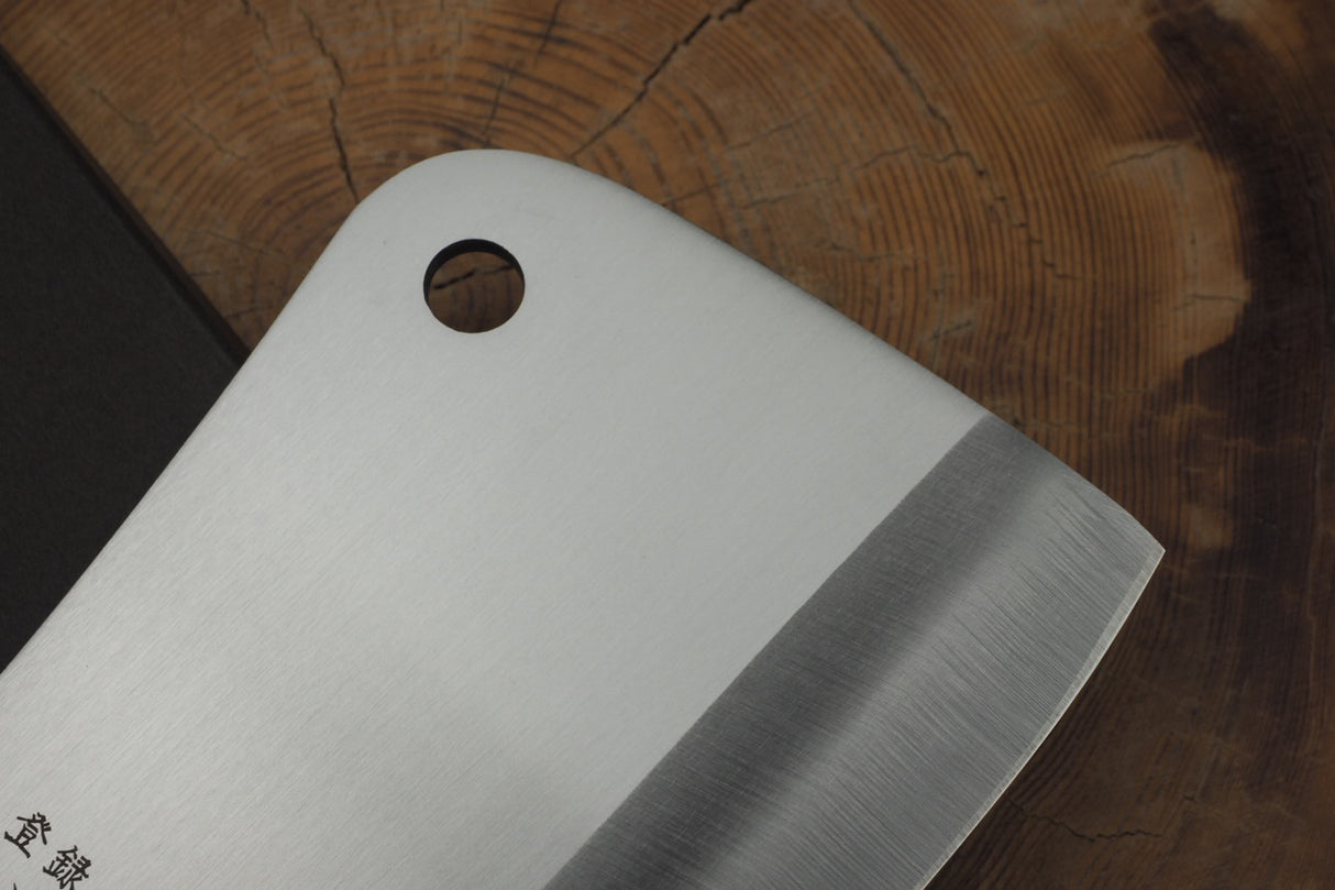 Houei 420J2 Stainless Chopper 17cm with Brown Plywood Handle