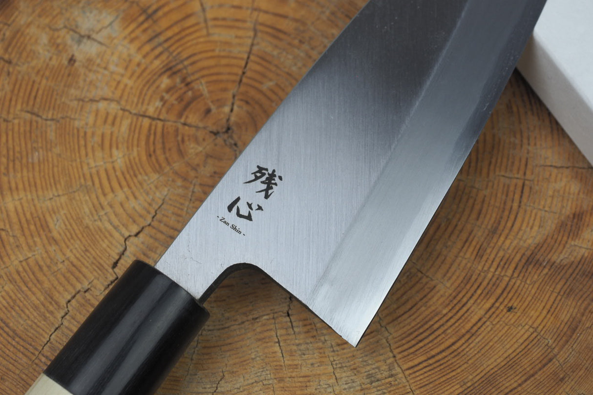 残心 Zan Shin White-2 Steel Deba Knife 13.5cm/15cm (including a wooden sheath)