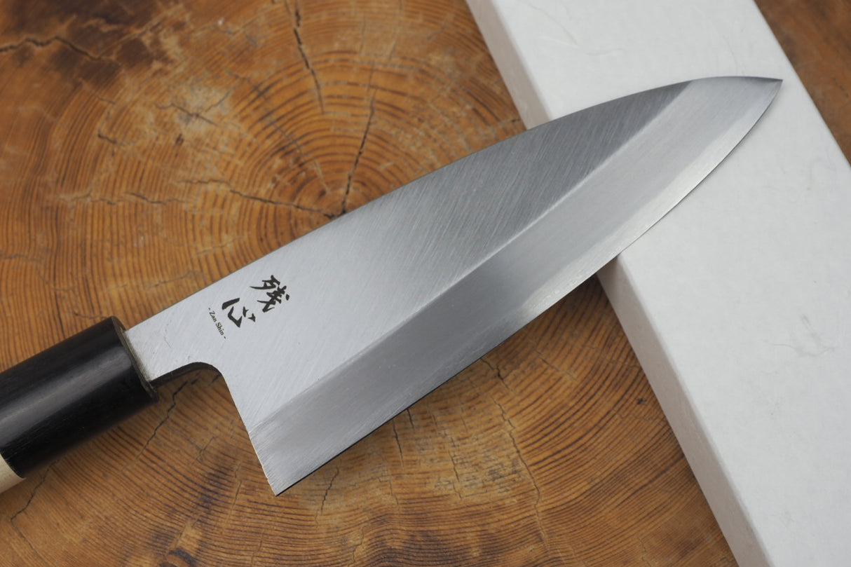 残心 Zan Shin White-2 Steel Deba Knife 13.5cm/15cm (including a wooden sheath)