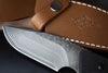 Outdoor Knife - KIMUN KAMUY 2 Fixed VG10 Core Damascus Steel with G-10 Handle (Leather Sheath Included)