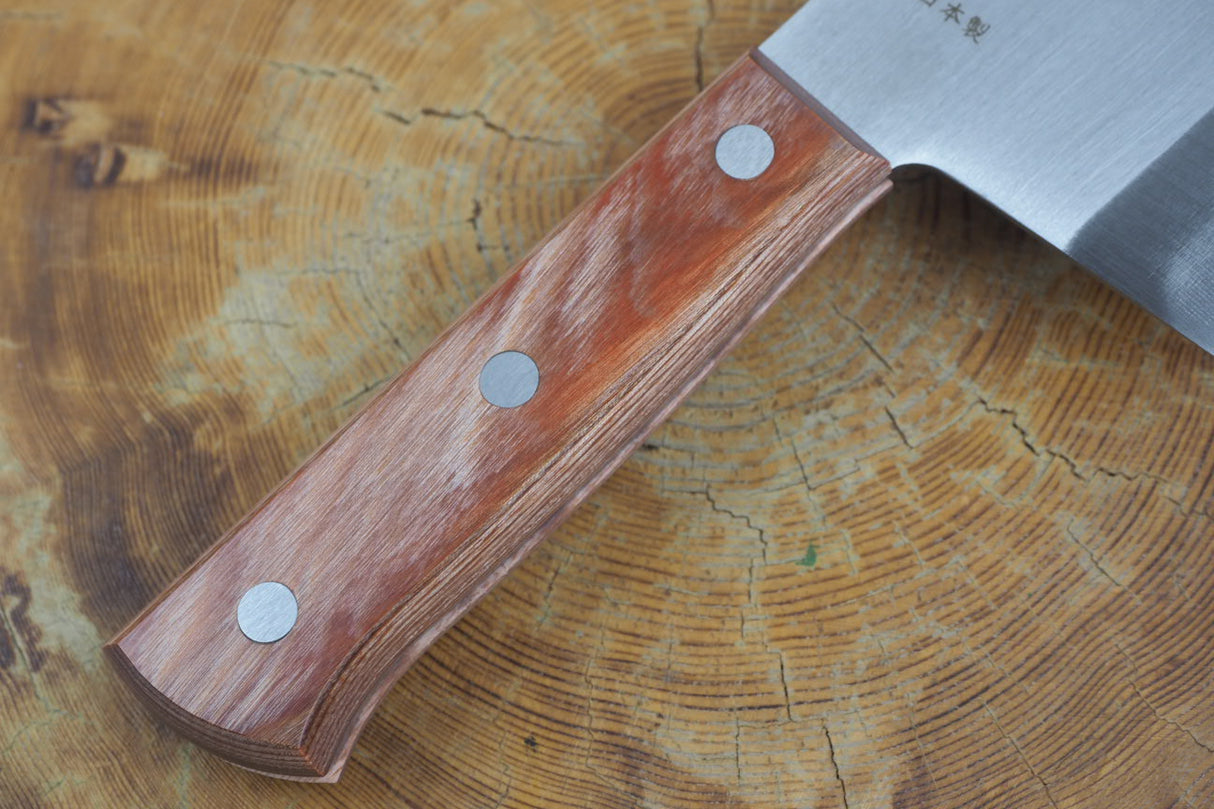 Houei 420J2 Stainless Chopper 17cm with Brown Plywood Handle