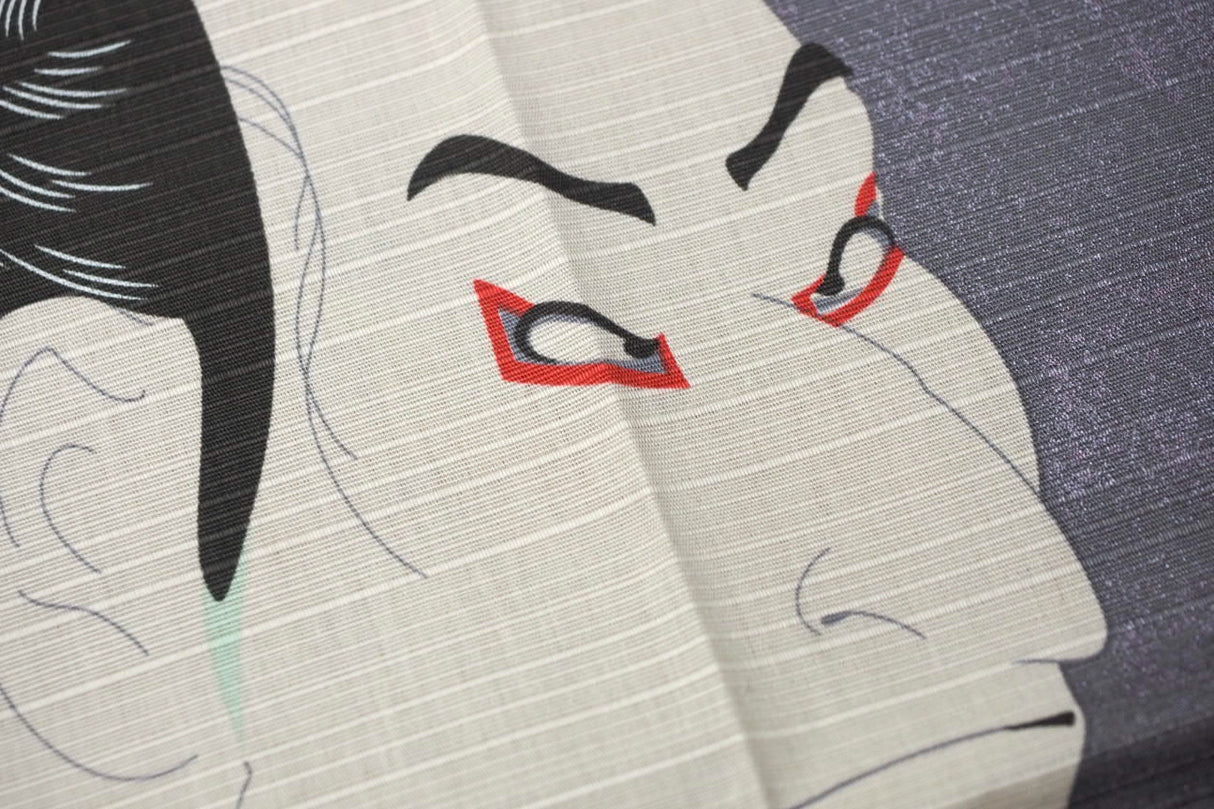 "Furoshiki" Wrapping Cloth - Ukiyo-e Sharaku Gray (48cm x48cm)