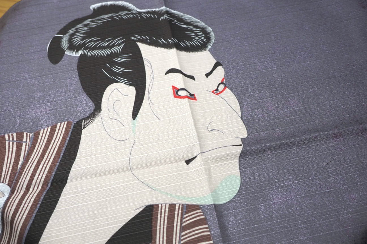 "Furoshiki" Wrapping Cloth - Ukiyo-e Sharaku Gray (48cm x48cm)