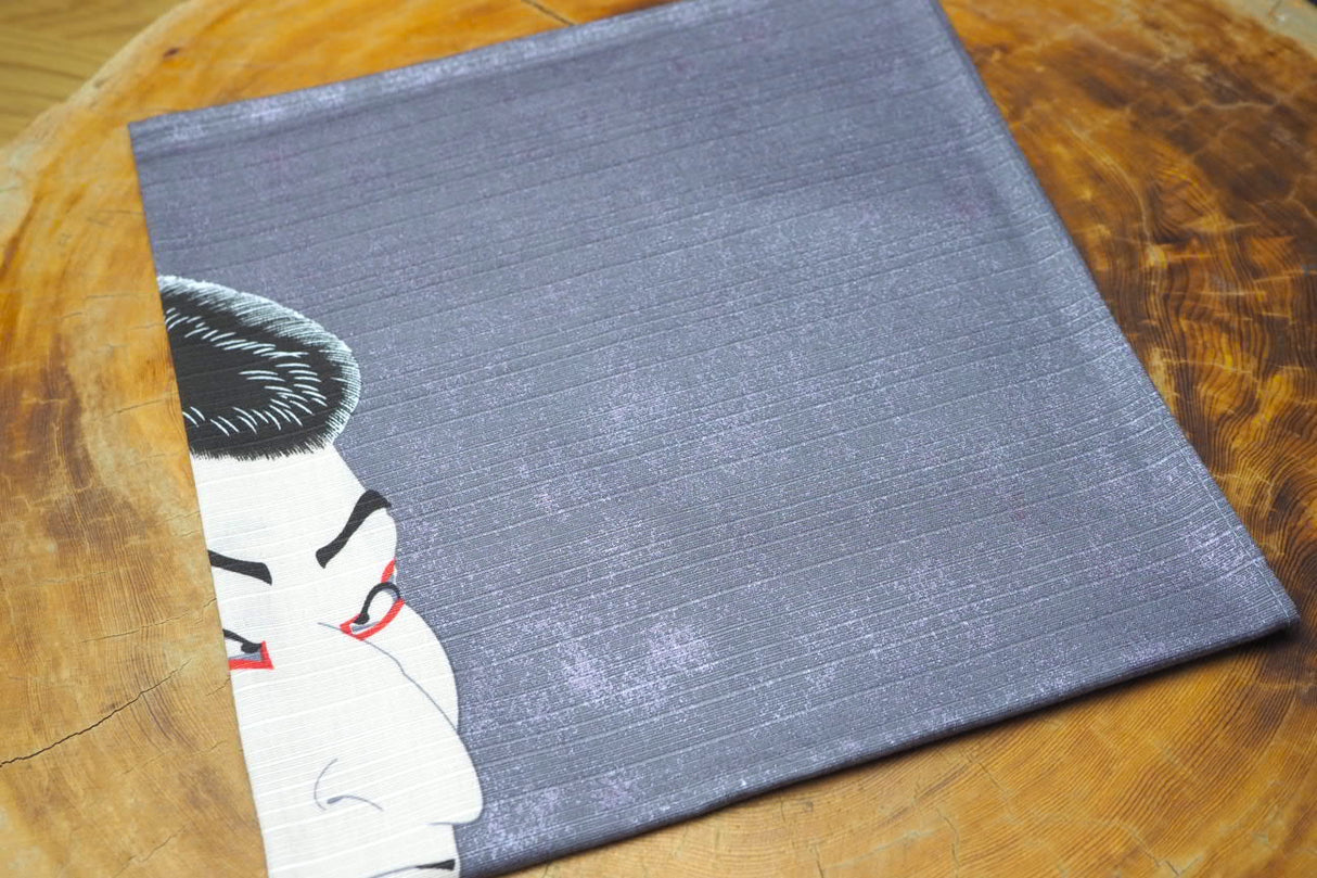 "Furoshiki" Wrapping Cloth - Ukiyo-e Sharaku Gray (48cm x48cm)