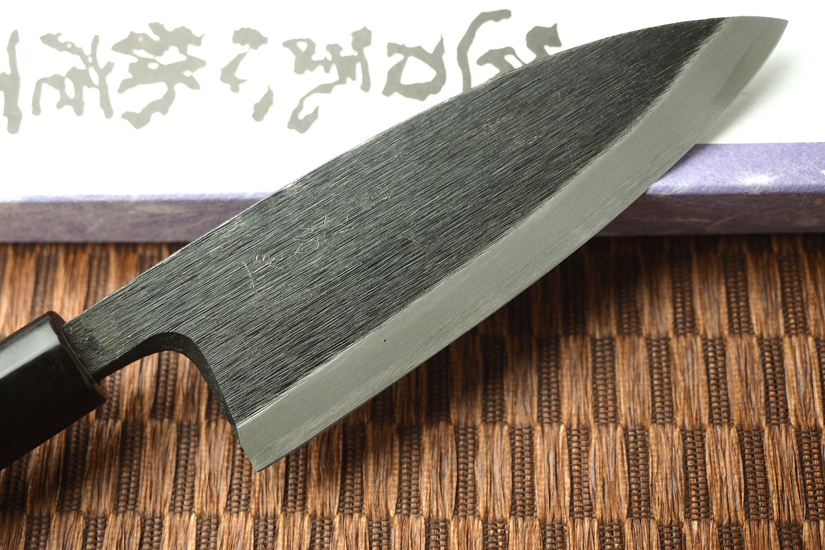 Toshu Giken - Kurouchi Deba 15cm White-1 Steel with Magnolia & Buffalo Horn Handle