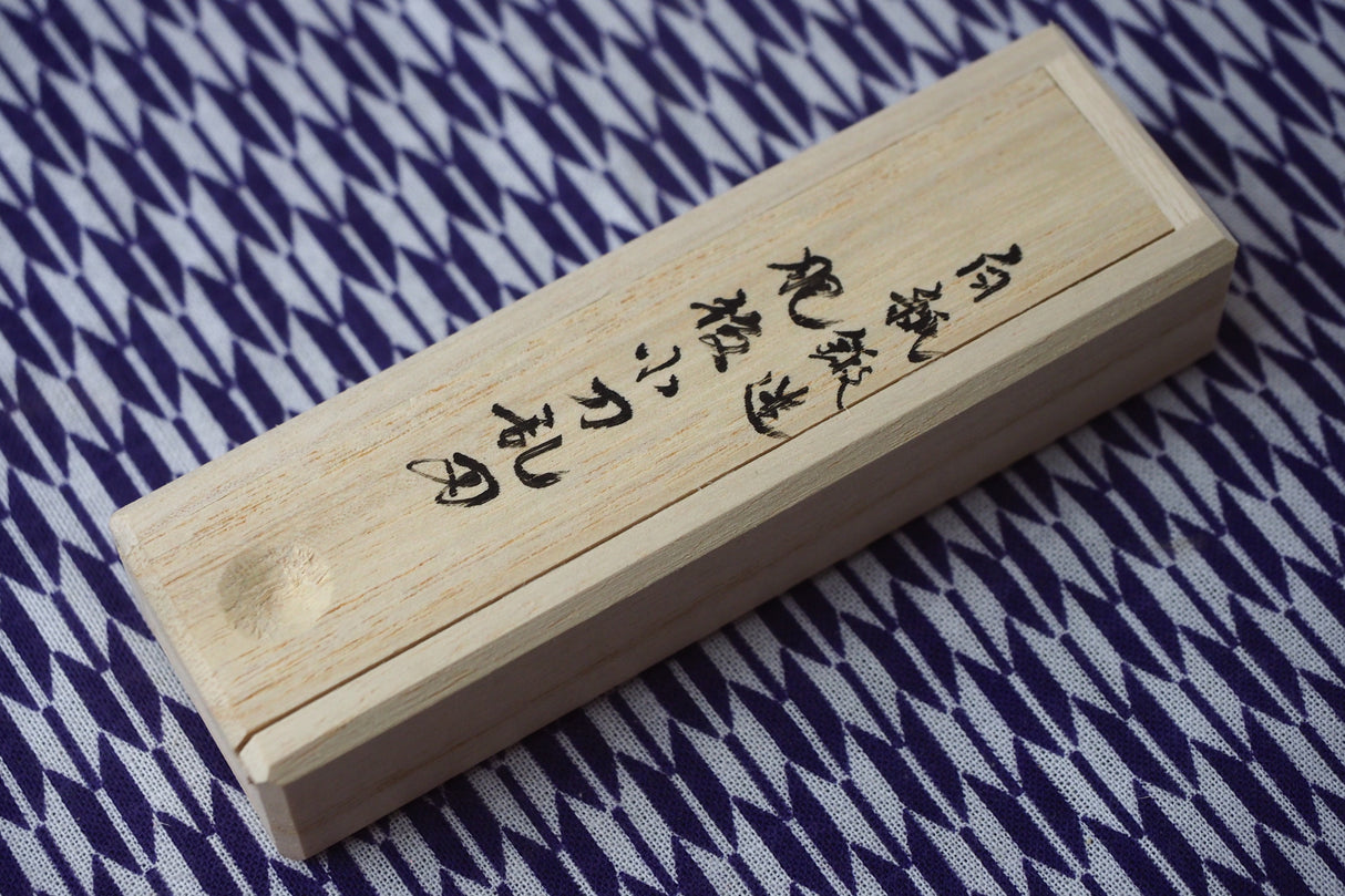 Tomita Hammer-tone White-2 Steel Higonokami Folding Knife (Wooden box included)