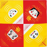 "Furoshiki" Wrapping Cloth - Fuku-Cochae Daruma Red/Yellow(48cm x48cm)