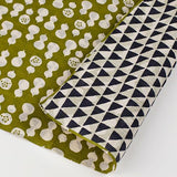 "Furoshiki" Wrapping Cloth - Fuku-Musabi Reversible Hyotan/Uroko Green/Navy (104cm x104cm)