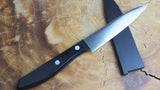 Stainless Fruit Knife ST-600 with Black Wooden Sheath 10.4cm