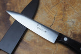 Stainless Fruit Knife ST-600 with Black Wooden Sheath 10.4cm