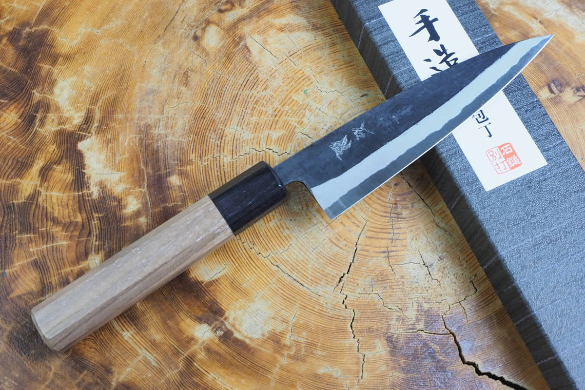 Ishizuchi (from Tosa) - Blue-2 Carbon Steel Kurouchi Koyanagi Knife (13.5cm)