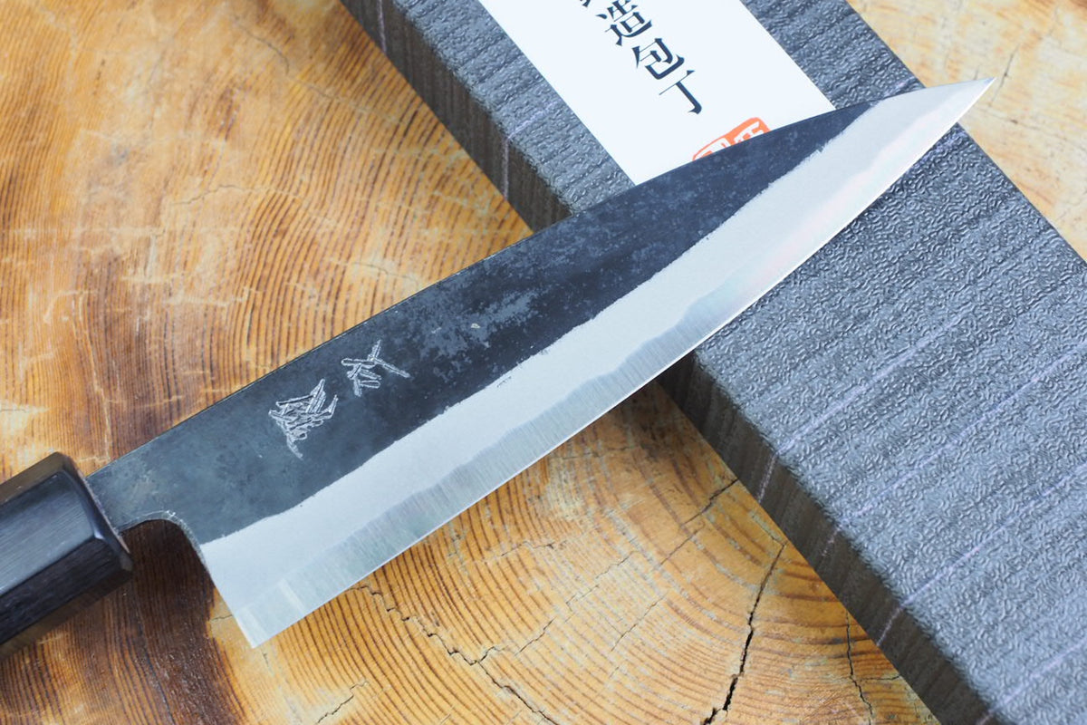 Ishizuchi (from Tosa) - Blue-2 Carbon Steel Kurouchi Koyanagi Knife (13.5cm)