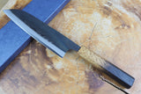 Tosa Tadayoshi (from Tosa) - Hand Forged Kurouchi White-1 steel Santoku with Japanese Oak handle(18cm)