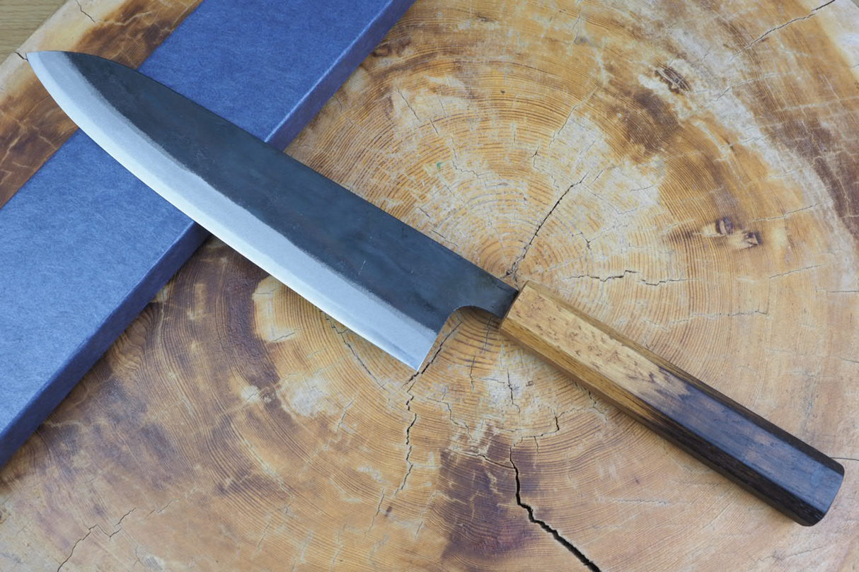 Tosa Tadayoshi (from Tosa) - Hand Forged Kurouchi White-1 steel Gyuto with Japanese Oak handle(21cm/24cm)