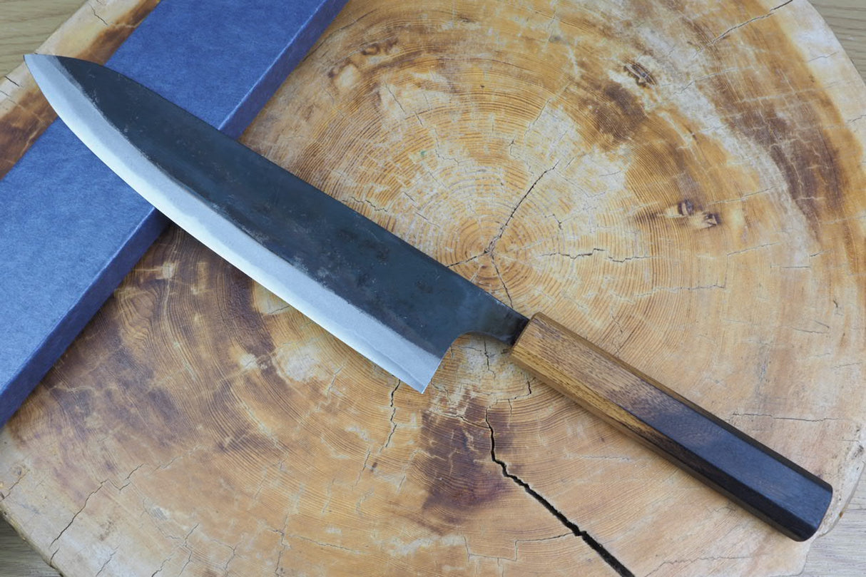 Tosa Tadayoshi (from Tosa) - Hand Forged Kurouchi White-1 steel Gyuto with Japanese Oak handle(21cm/24cm)