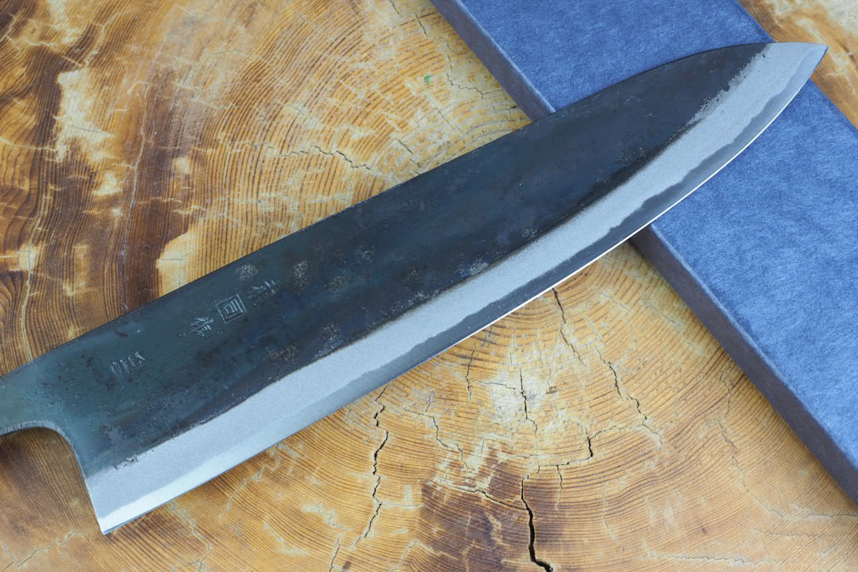 Tosa Tadayoshi (from Tosa) - Hand Forged Kurouchi White-1 steel Gyuto with Japanese Oak handle(21cm/24cm)