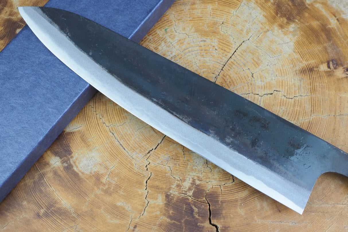 Tosa Tadayoshi (from Tosa) - Hand Forged Kurouchi White-1 steel Gyuto with Japanese Oak handle(21cm/24cm)