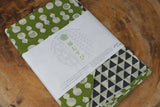 "Furoshiki" Wrapping Cloth - Fuku-Musabi Reversible Hyotan/Uroko Green/Navy (104cm x104cm)