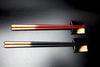 2 Chopsticks & 2 Chopstick Rest Set- Hazy Gold (black & red)