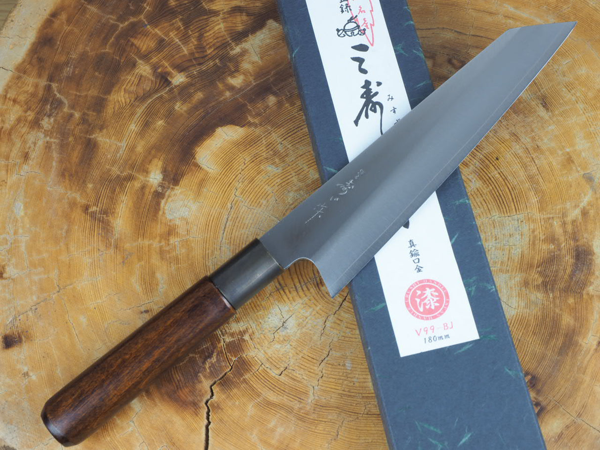 Misuzu VG10 Steel Bunka-Santoku (K-tip) Lacquer Coated Handle with Brass Bolster 18cm