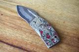 Money Clip Knife - UKIMON Ukiyo-e Prints Damascus VG10 Core Steel (Mt.Fuji/Blue Wave/Cherry Blossom/Camellia)