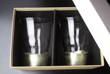 "Kannyu" Warped Glass with Champagne Gold Crazing (250ml) - Set of 2