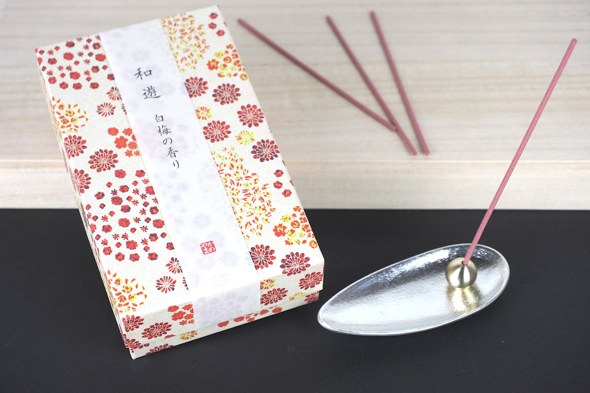 Incense Sticks Box - "Shiraume" White Japanese Apricot Scent