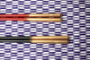 2 Chopsticks & 2 Chopstick Rest Set- Hazy Gold (black & red)