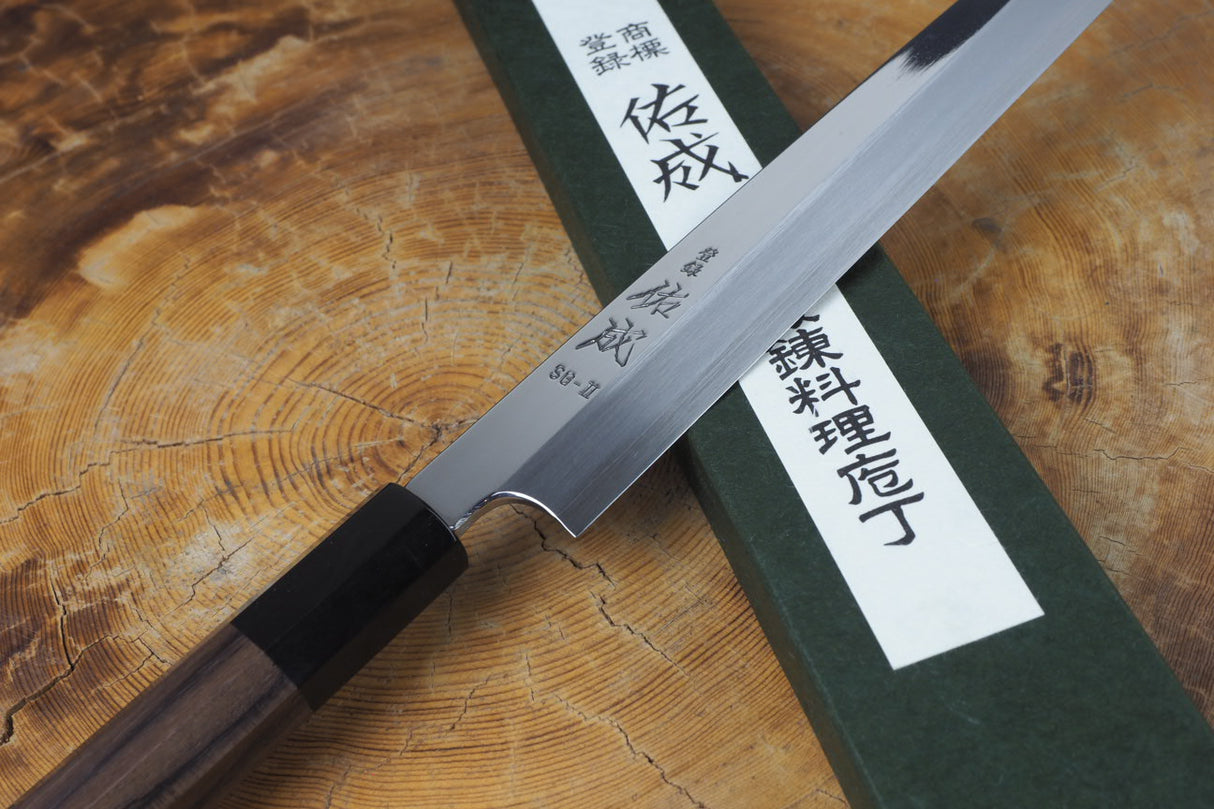 Sukenari SG2 Powdered High Speed Steel Yanagiba Sashimi knife (24m/27cm) with Rosewood & Buffalo Horn Handle