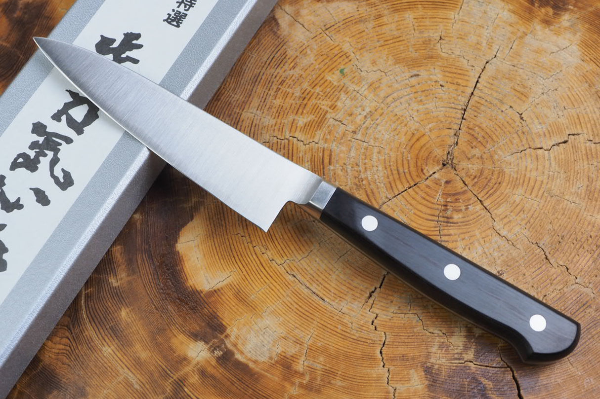 Toshu Giken - FAX20 Powdered High Speed Steel Petty with black plywood handle (12cm/15cm)