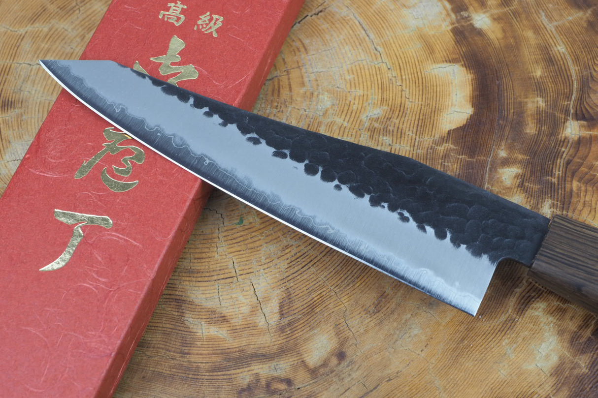 Sakai Jikko "Joker" Kurouchi Wa-Petty Knife Blue Super Steel with Hammered Finish (13.5cm)