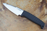 Outdoor Knife - Cooking Knife Mini Fixed 6A Steel with Kraton Rubber Handle (Plastic Sheath Included)