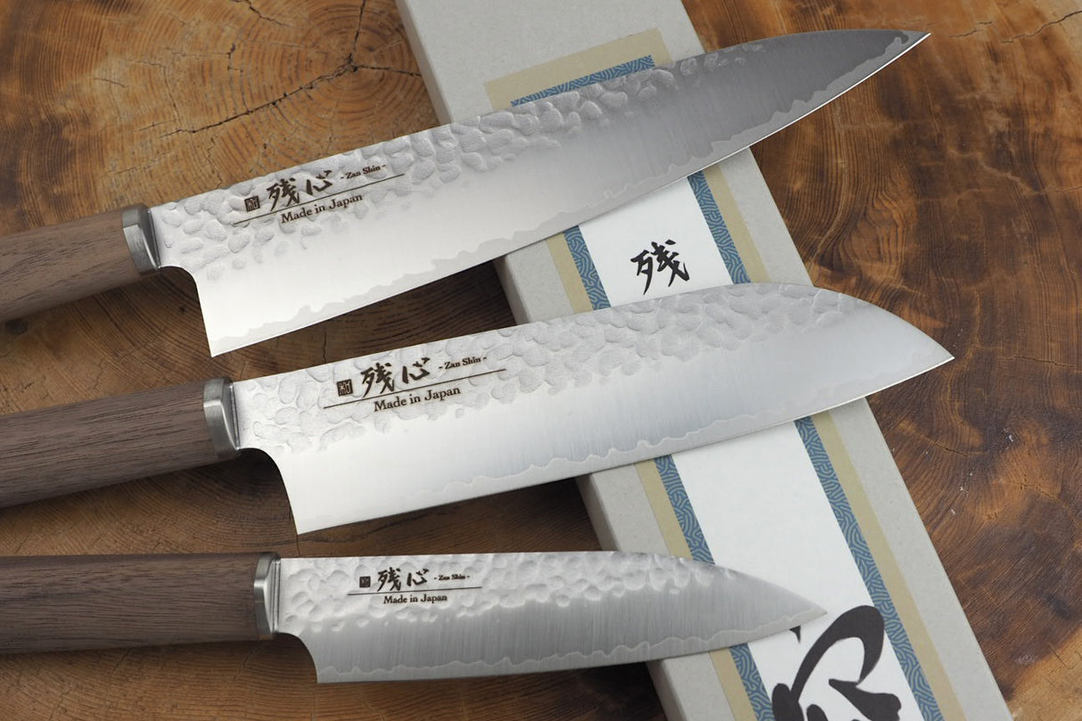 Zan Shin SORA 3 knife set - VG10 Gyuto (20cm), Santoku (16.5cm) and Petty (12cm)