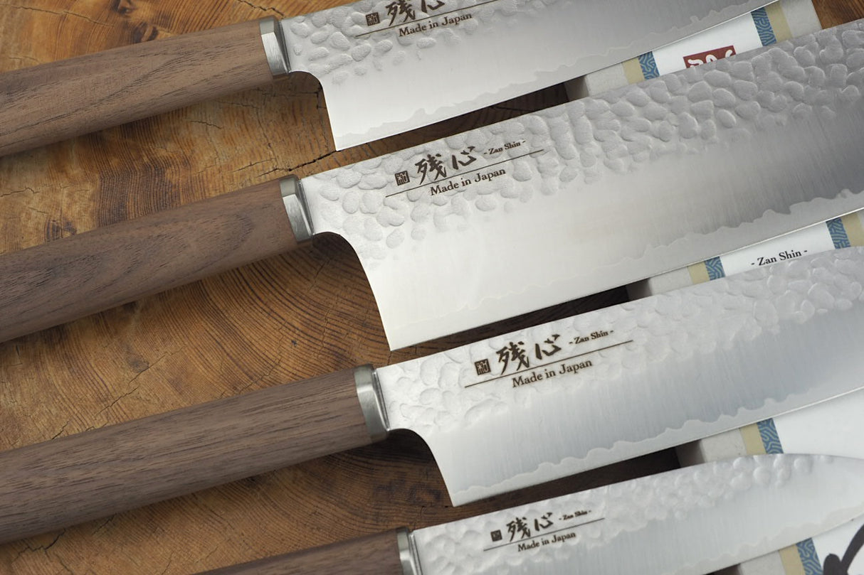 Zan Shin SORA 4 knife set - VG10 Gyuto (20cm), Nakiri (18cm), Santoku (16.5cm) and Petty (12cm)