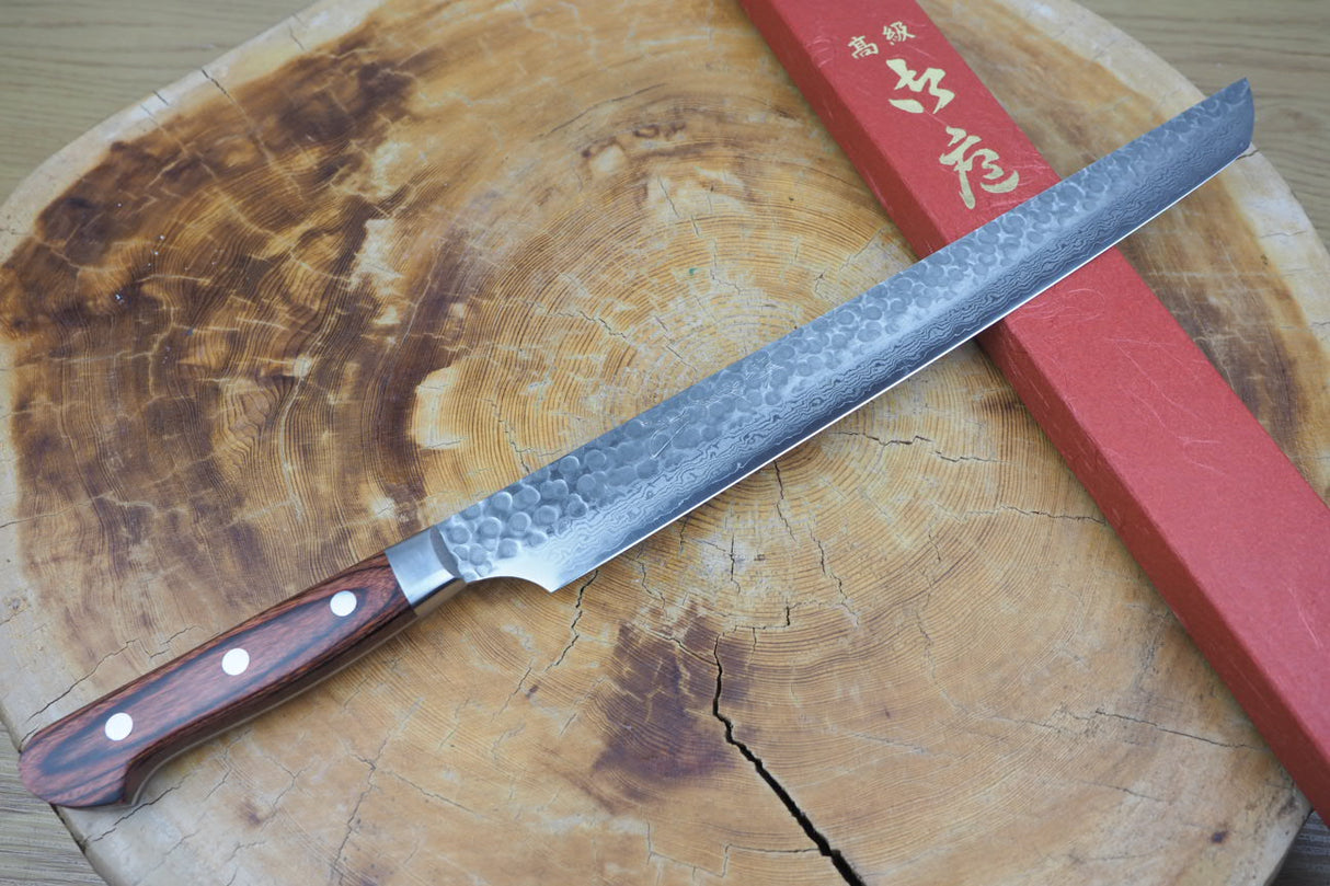 Sakai Jikko VG10 Core Damascus Steel Double-edged Sashimi (Sakimaru) knife 30cm