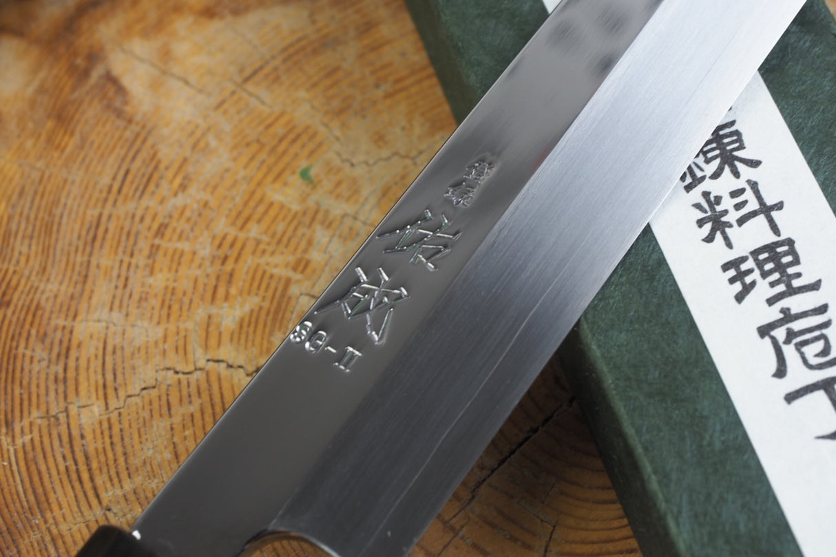 Sukenari SG2 Powdered High Speed Steel Yanagiba Sashimi knife (24m/27cm) with Ebony Horn Handle